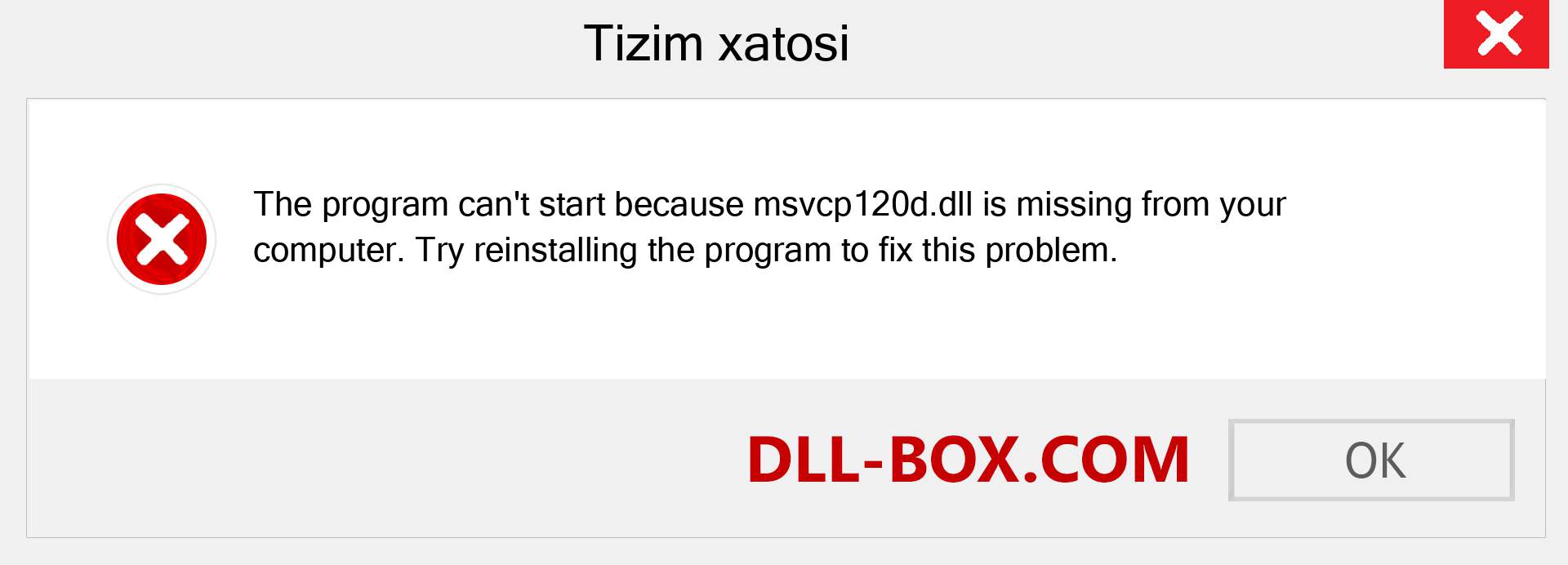 msvcp120d.dll fayli yo'qolganmi?. Windows 7, 8, 10 uchun yuklab olish - Windowsda msvcp120d dll etishmayotgan xatoni tuzating, rasmlar, rasmlar